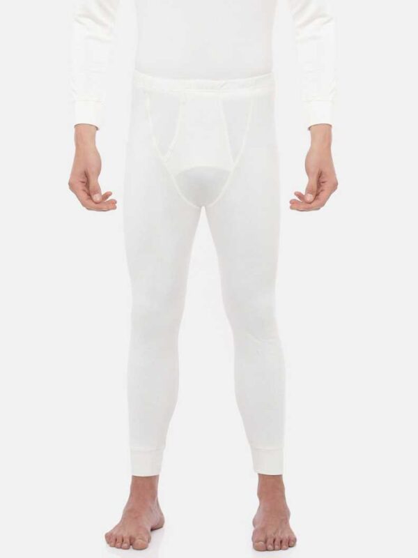 Men's Thermal Pyjama - Long Sleeve Vest Set - White - Bottom - One8 Innerwear
